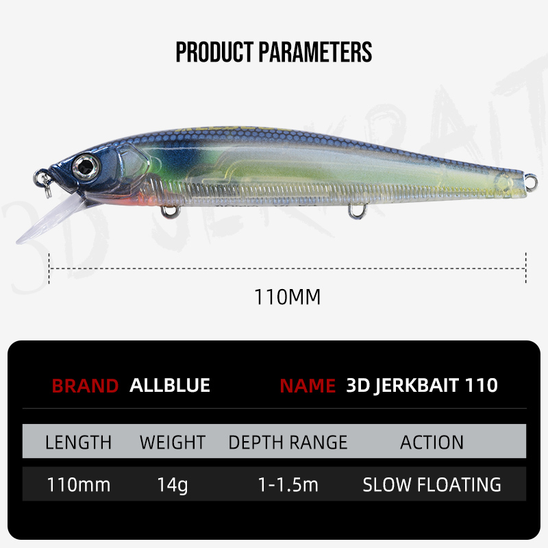 ALLBLUE 3D Jerkbait Wobbler Fi - Fishing Lure Jerkbait review and price