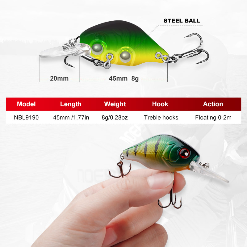 NOEBY 45mm 8g Crankbaits Fishi - Fishing Lure Jerkbait review and price